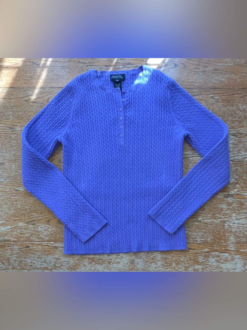 Jones New York Signature purple cable-knit sweater Size XL Womans